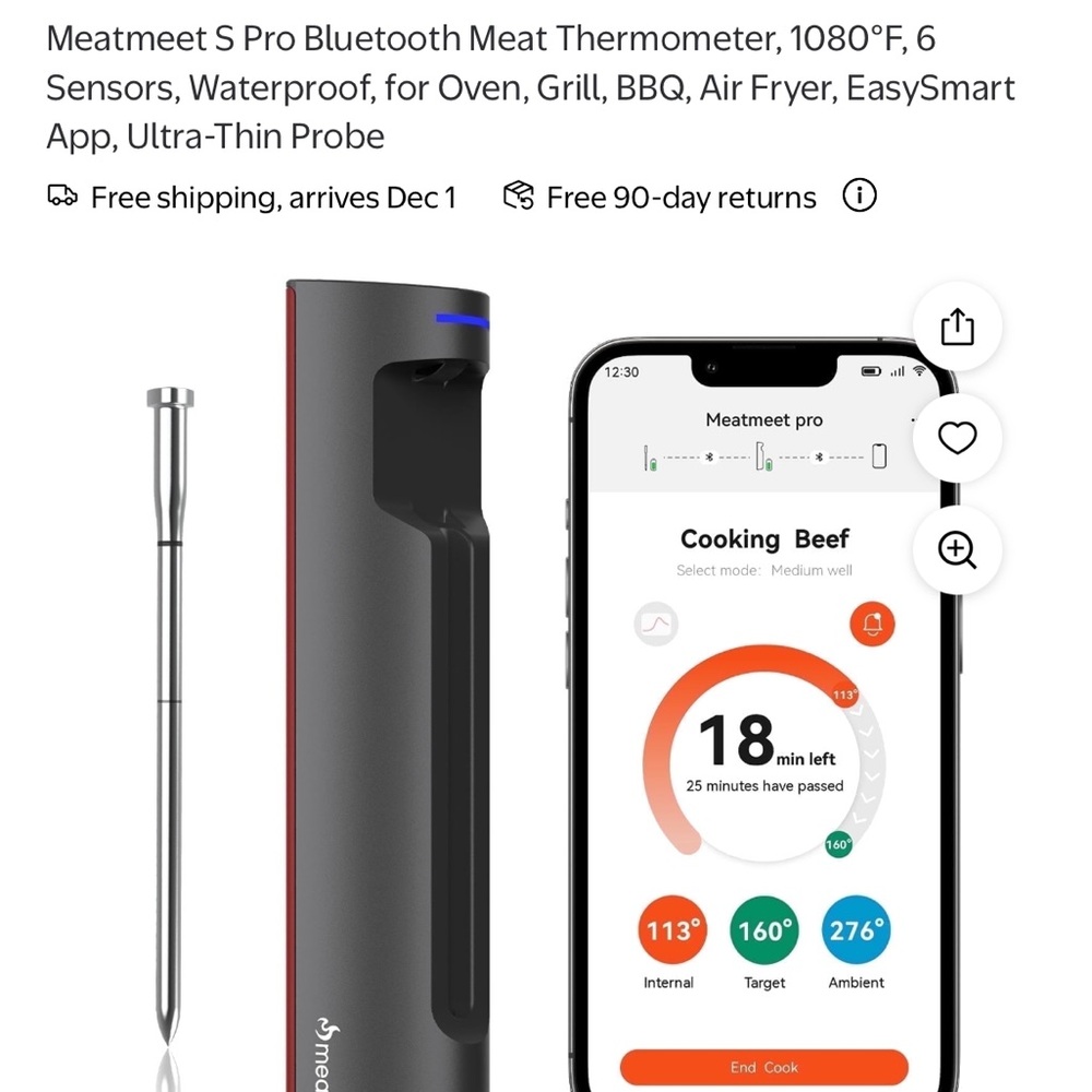 Meatmeet bluetooth thermometer